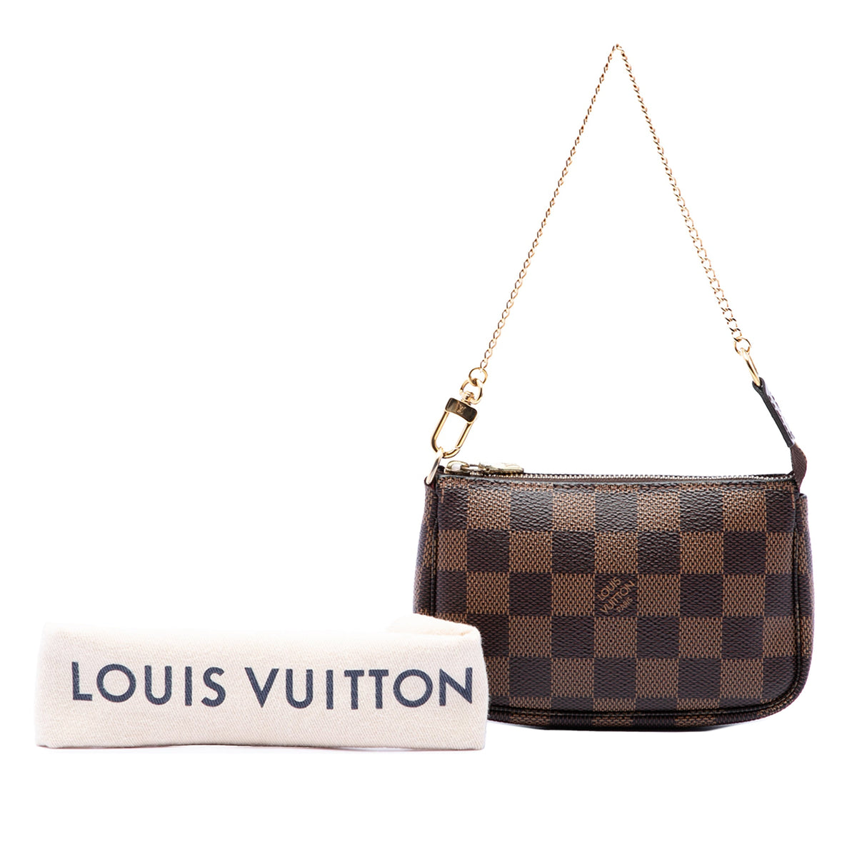Louis Vuitton Damier Ebene Mini Pochette Accessoires — Brown