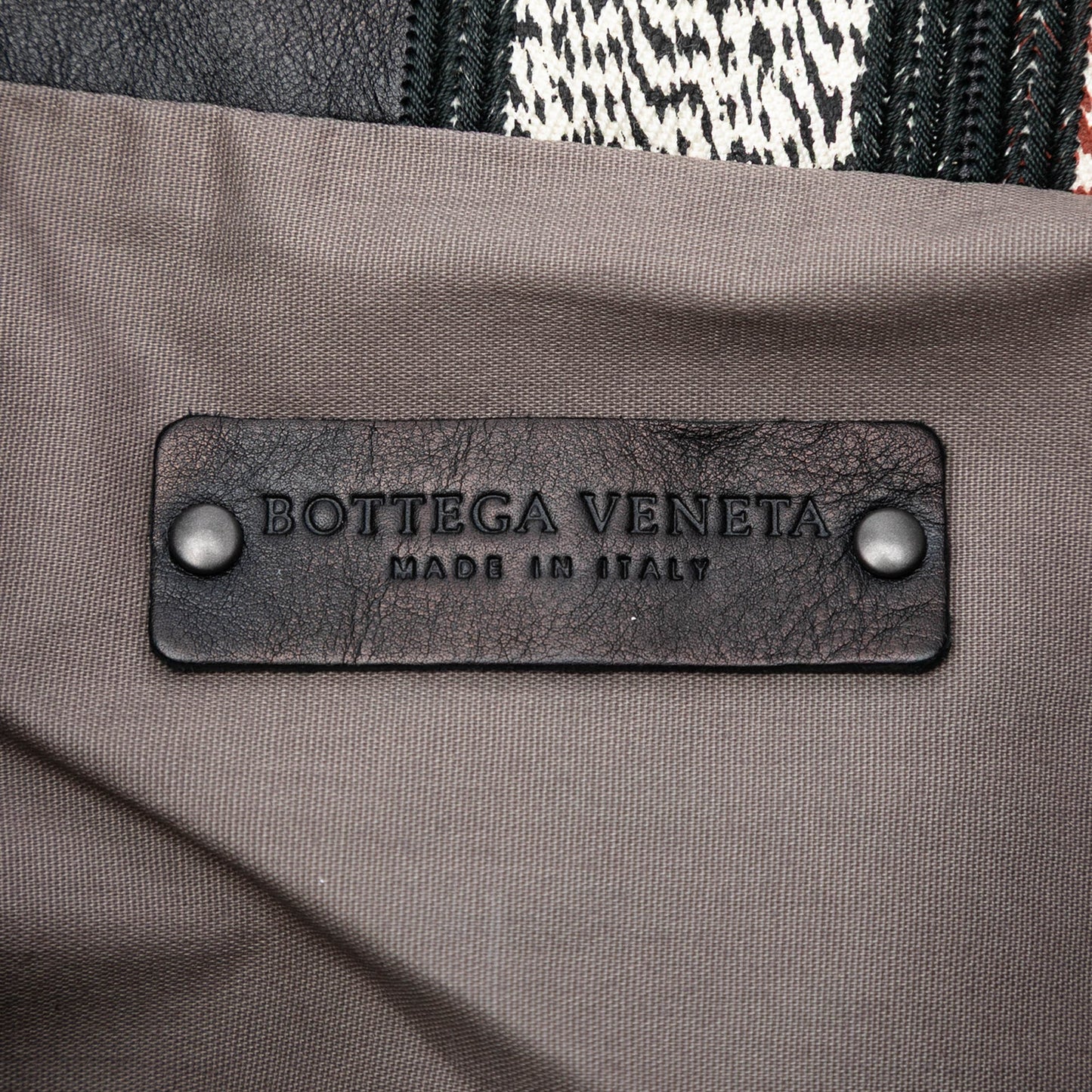 Bottega Veneta Intrecciato Trimmed Nappa Vertical Stripe Tote