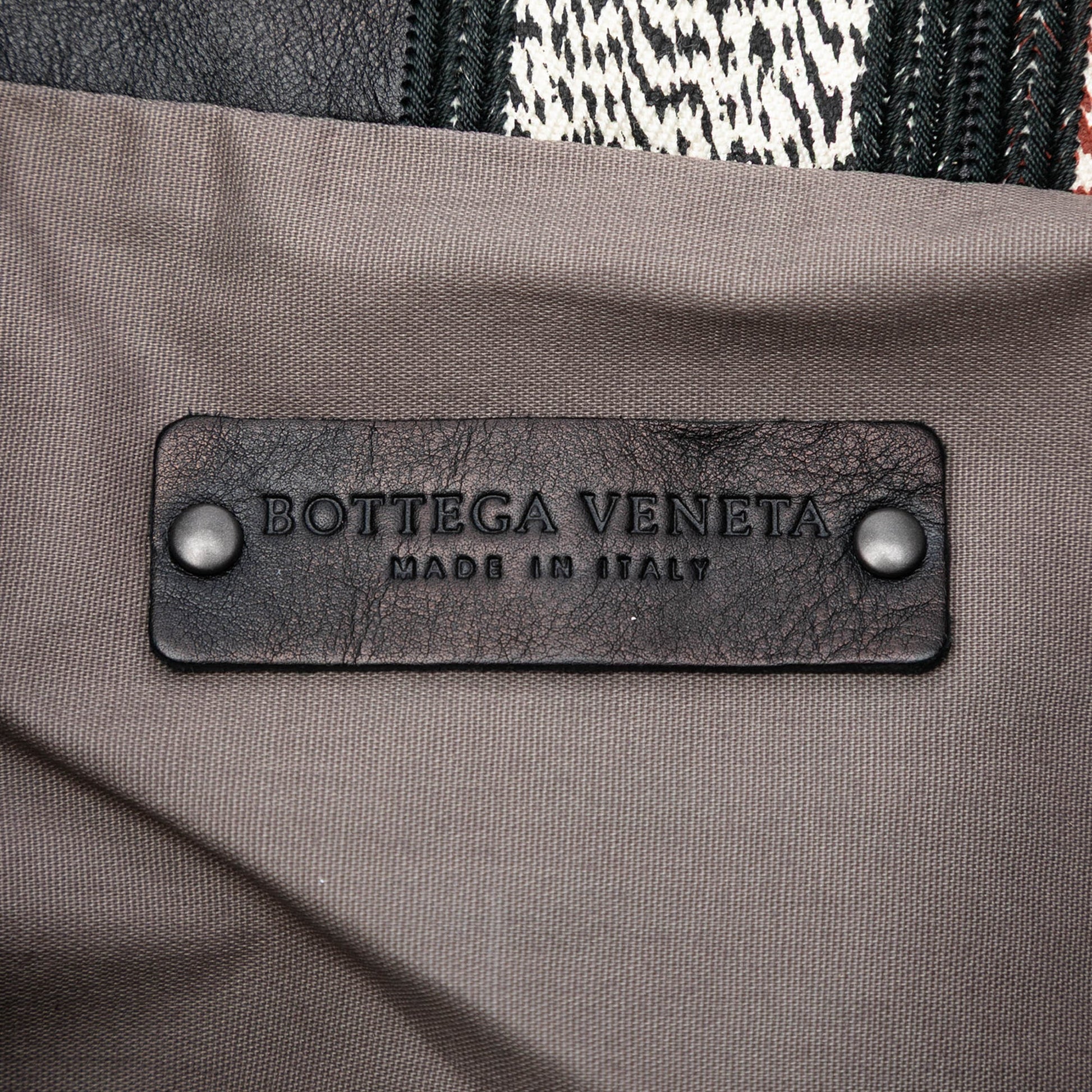 Bottega Veneta Intrecciato Trimmed Nappa Vertical Stripe Tote
