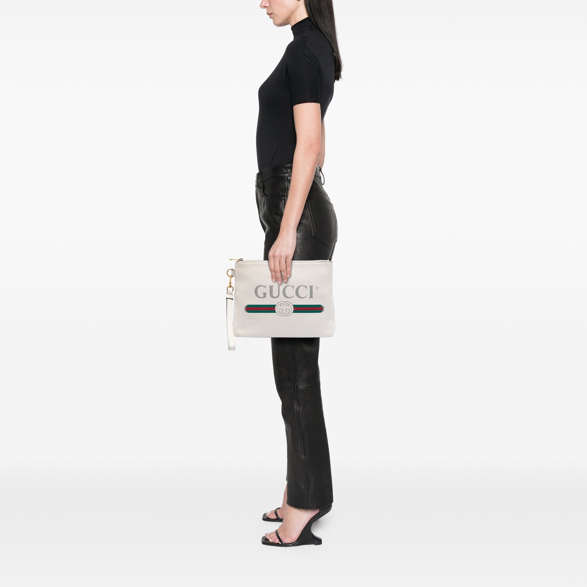 Leather Logo Clutch