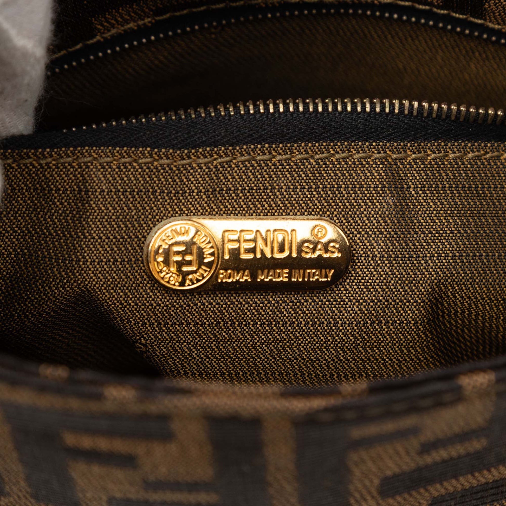 Fendi Zucca Canvas Shoulder Bag