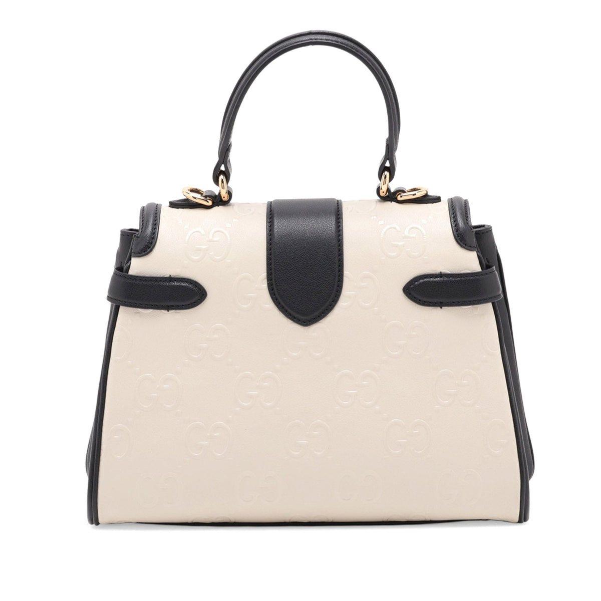 Gucci Small GG Debossed Calfskin Top Handle Bag