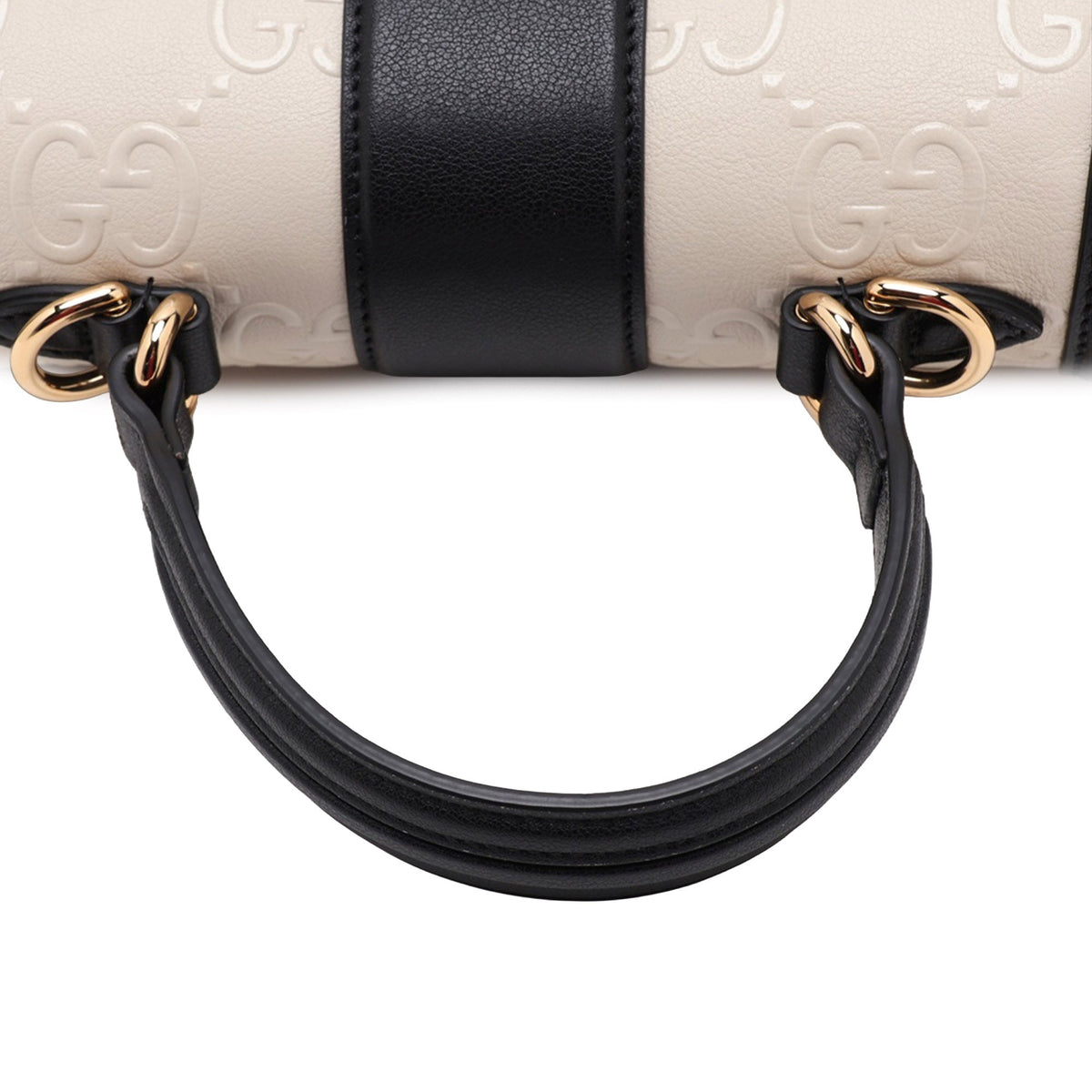 Gucci Small GG Debossed Calfskin Top Handle Bag