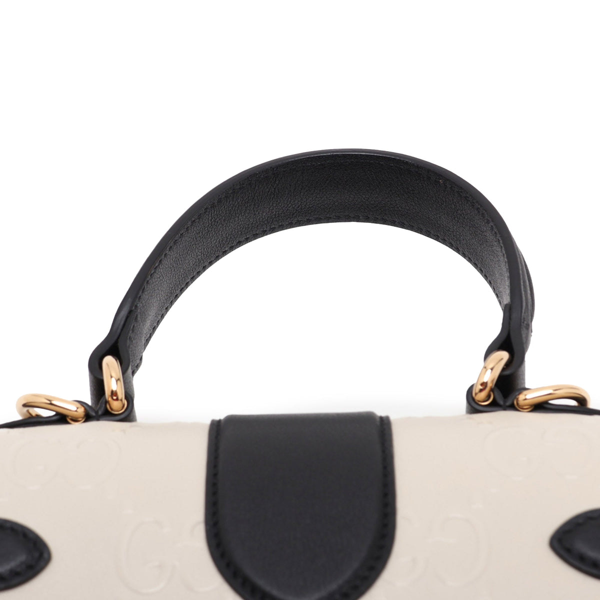 Gucci Small GG Debossed Calfskin Top Handle Bag