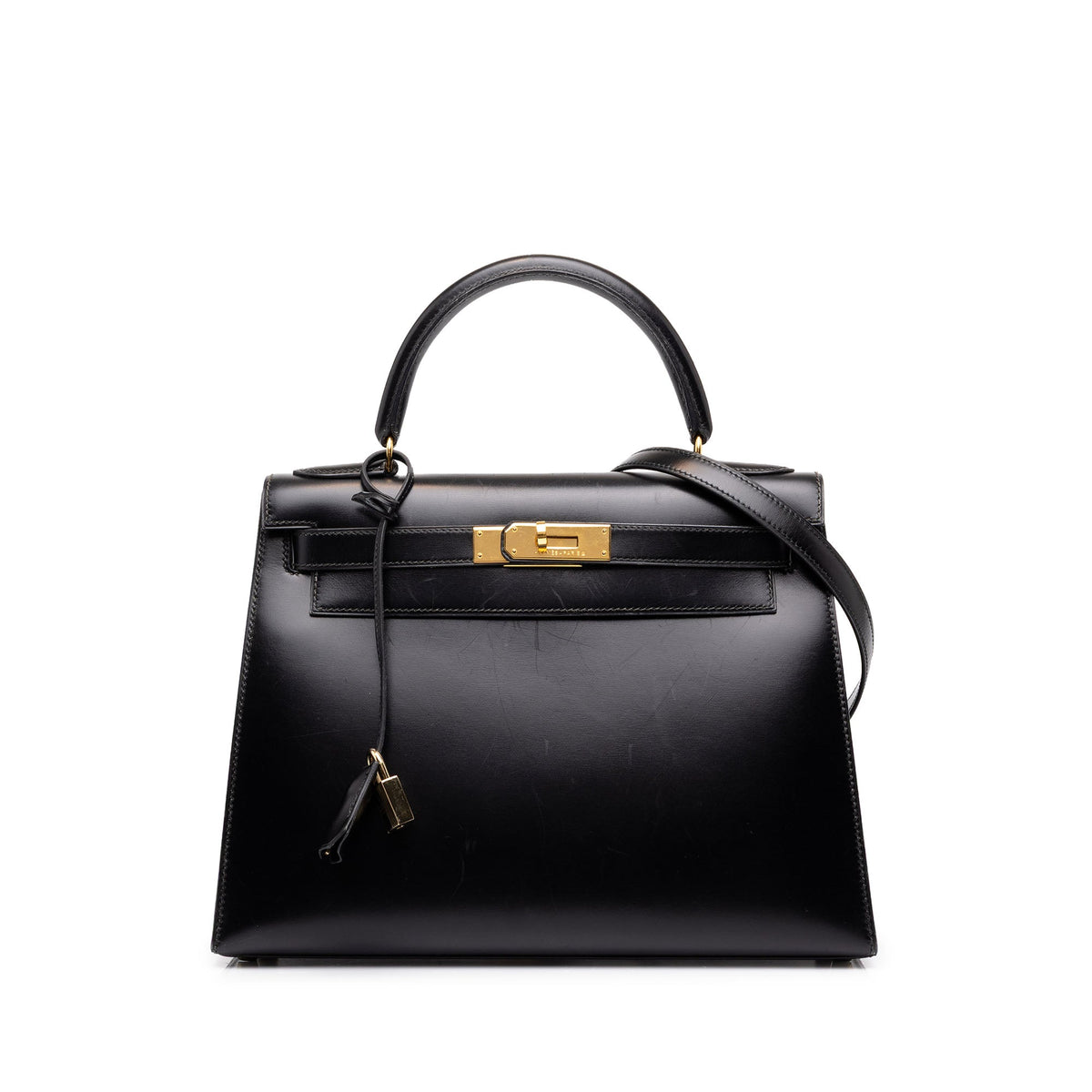 Hermès Box Calf Kelly Sellier 28 — Black