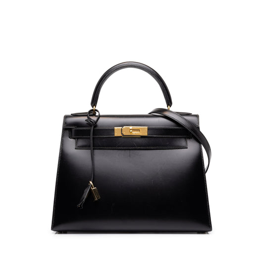 Hermès Box Calf Kelly Sellier 28 — Black
