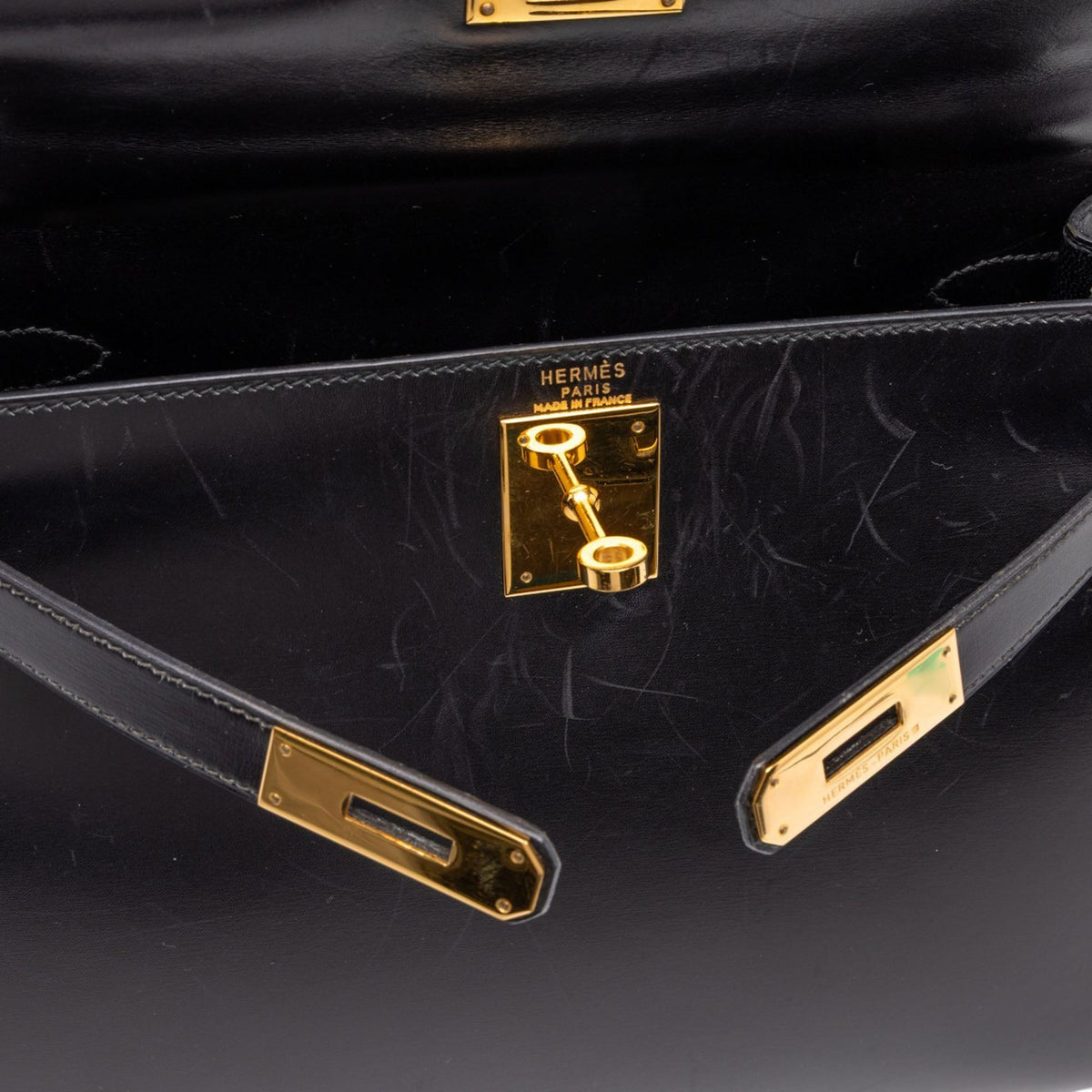 Hermès Box Calf Kelly Sellier 28 — Black