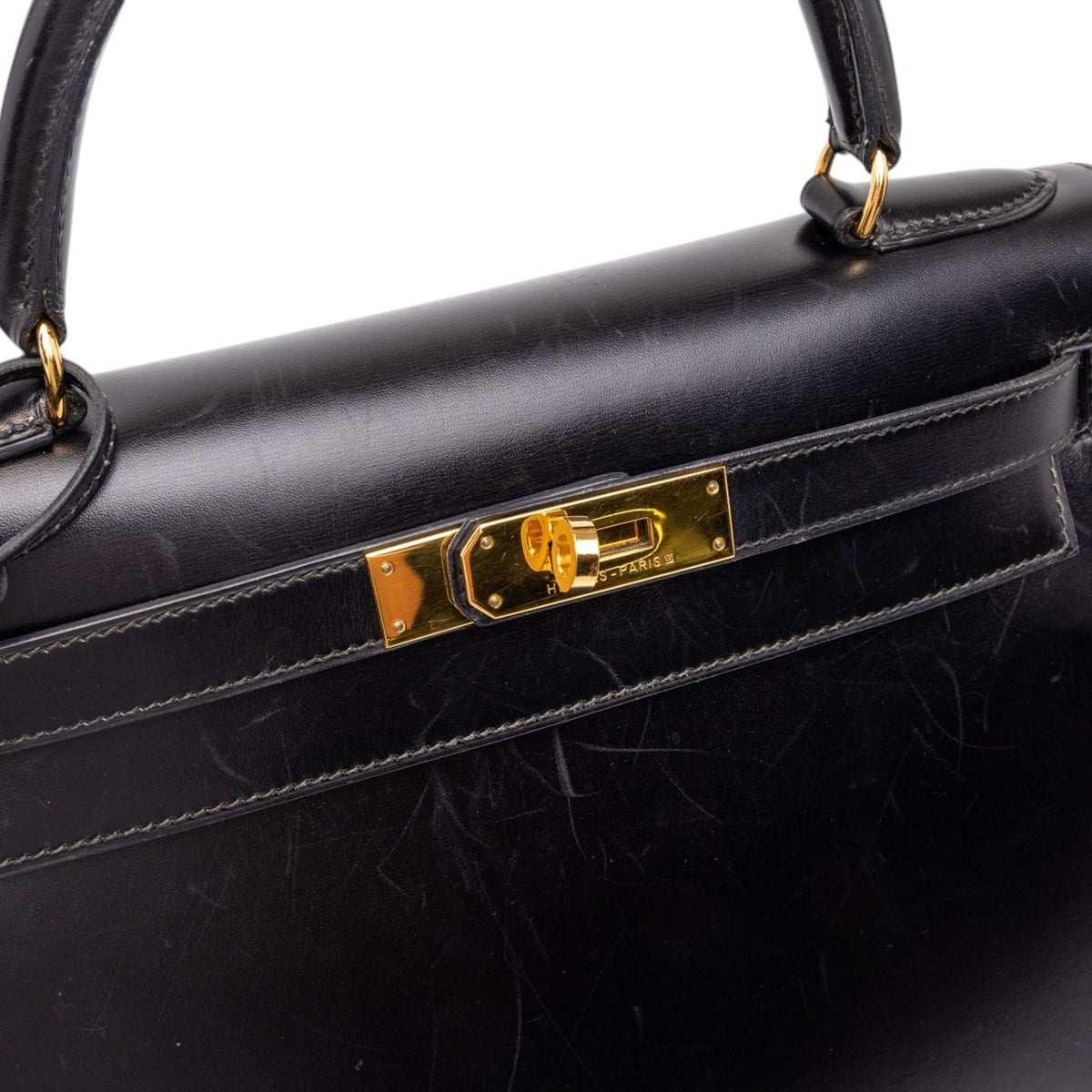 Hermès Box Calf Kelly Sellier 28 — Black