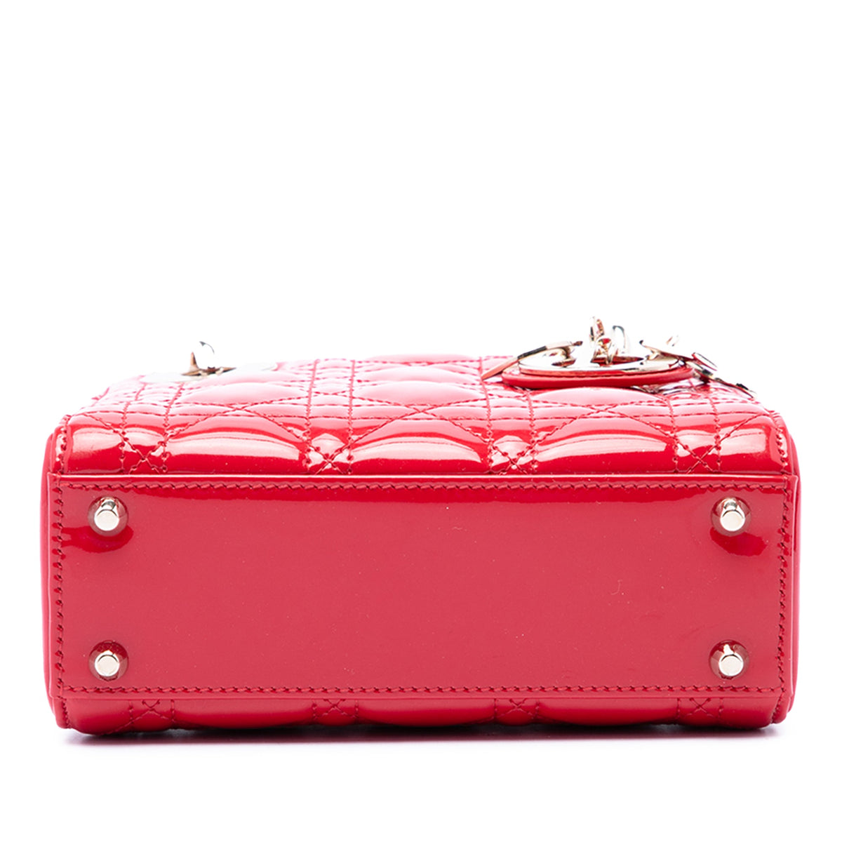 Dior Mini Patent Cannage Lady Dior — Red
