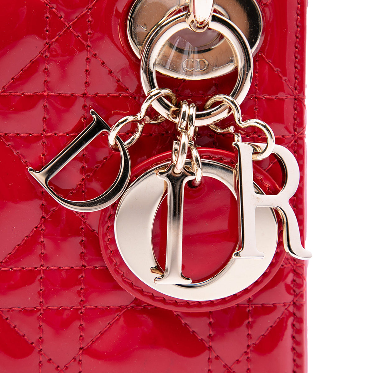 Dior Mini Patent Cannage Lady Dior — Red