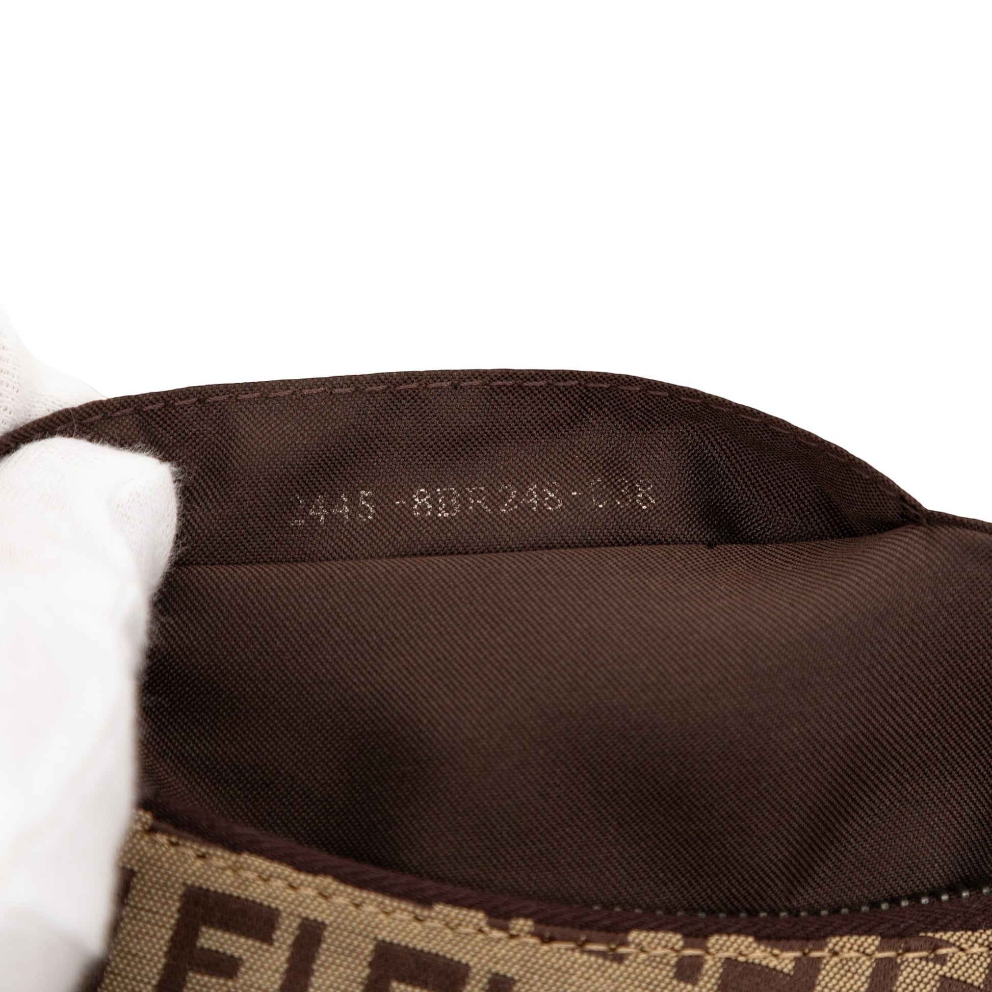 Fendi Zucchino Canvas Oyster Shoulder Bag