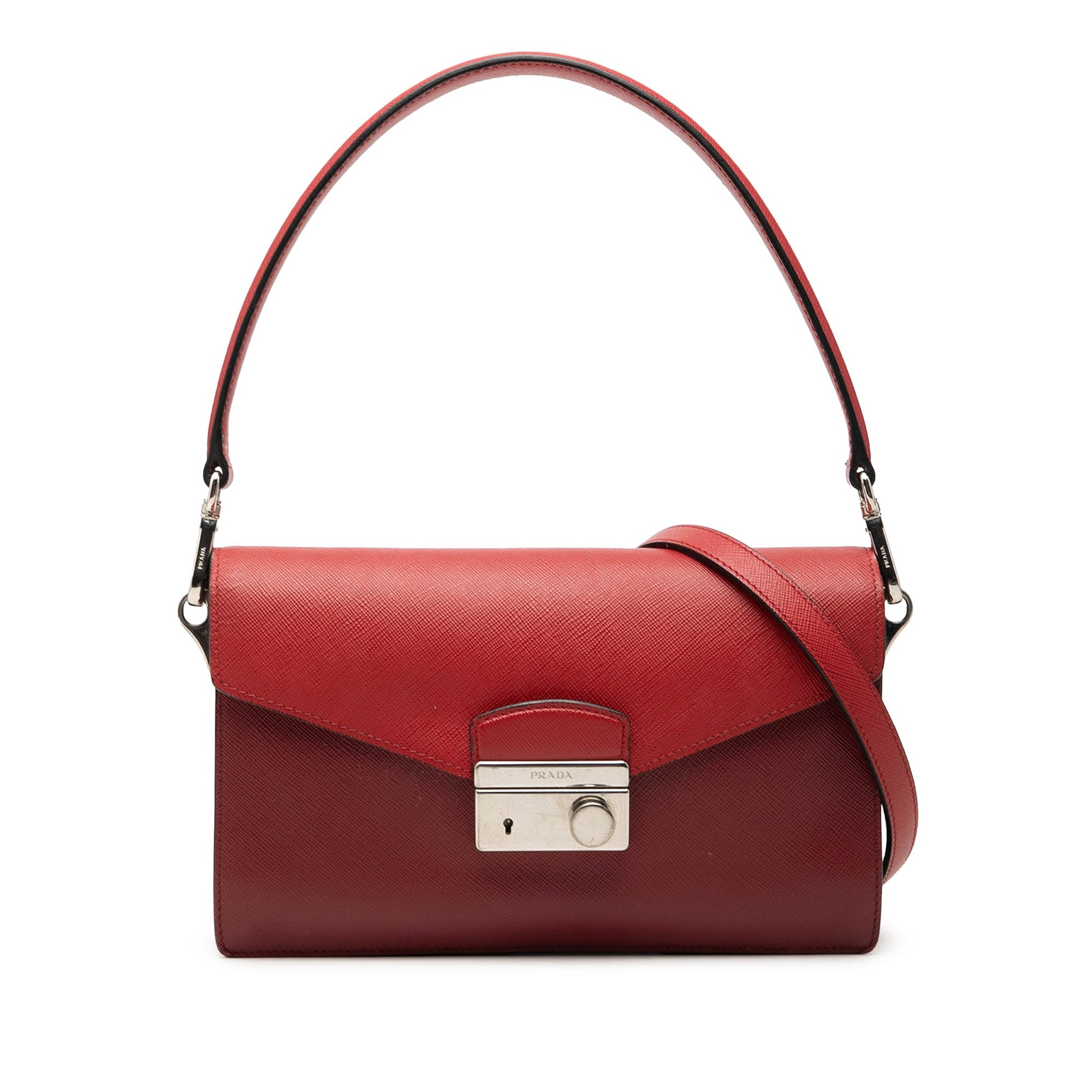 Prada Mini Saffiano Lux Sound Lock Satchel