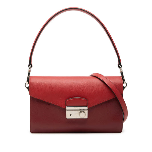Prada Mini Saffiano Lux Sound Lock Satchel