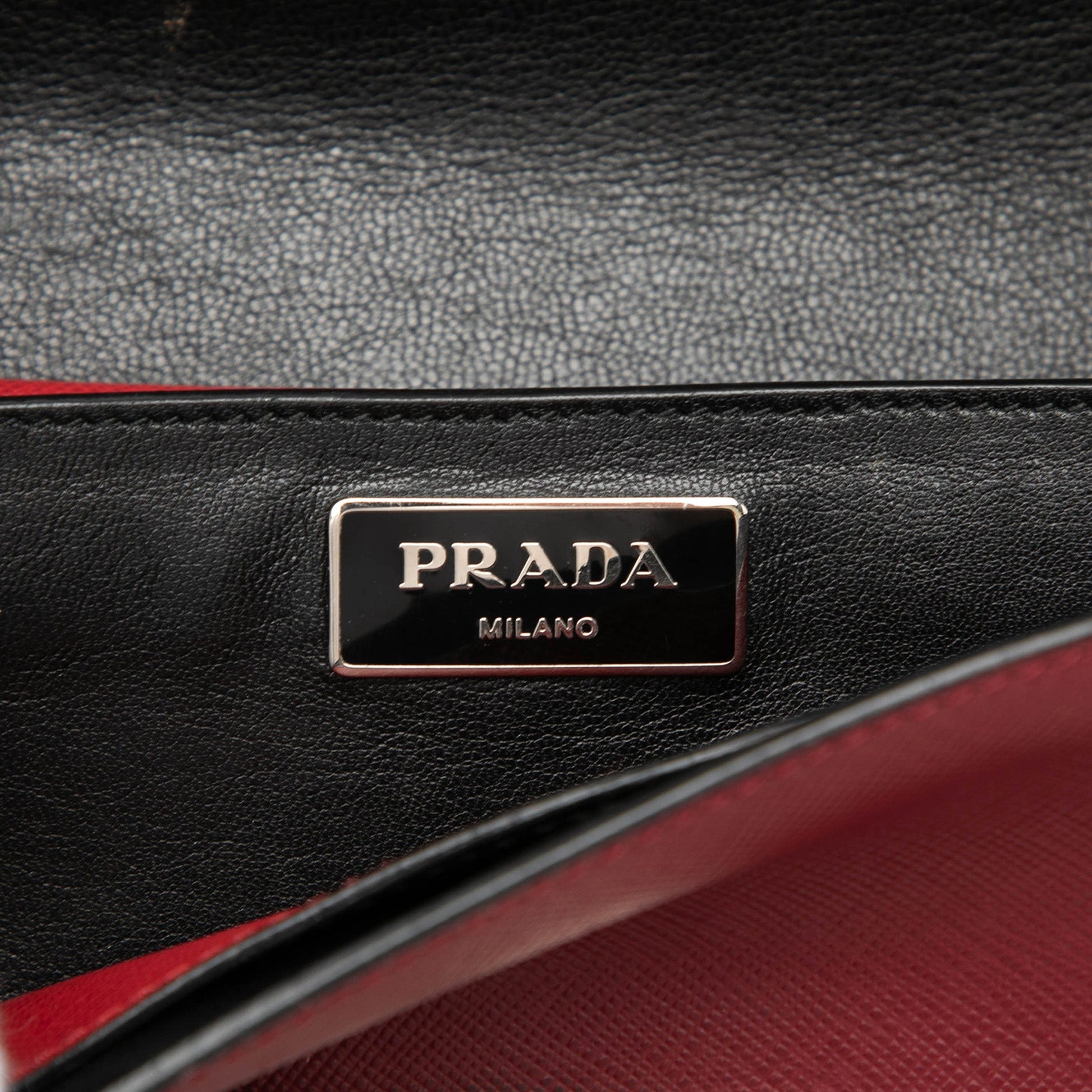 Prada Mini Saffiano Lux Sound Lock Satchel