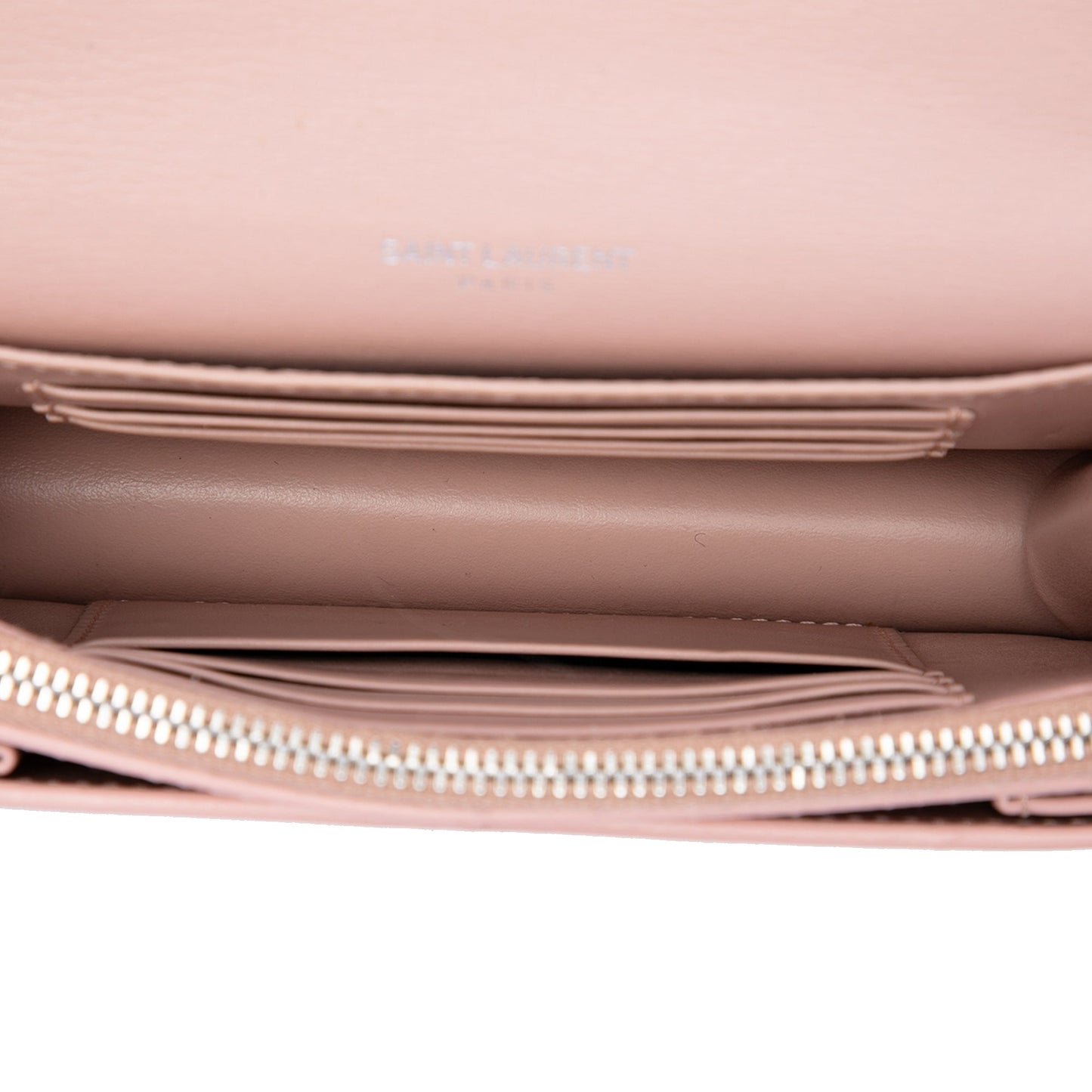 Saint Laurent Mini Calfskin Monogram Sunset Wallet on Chain