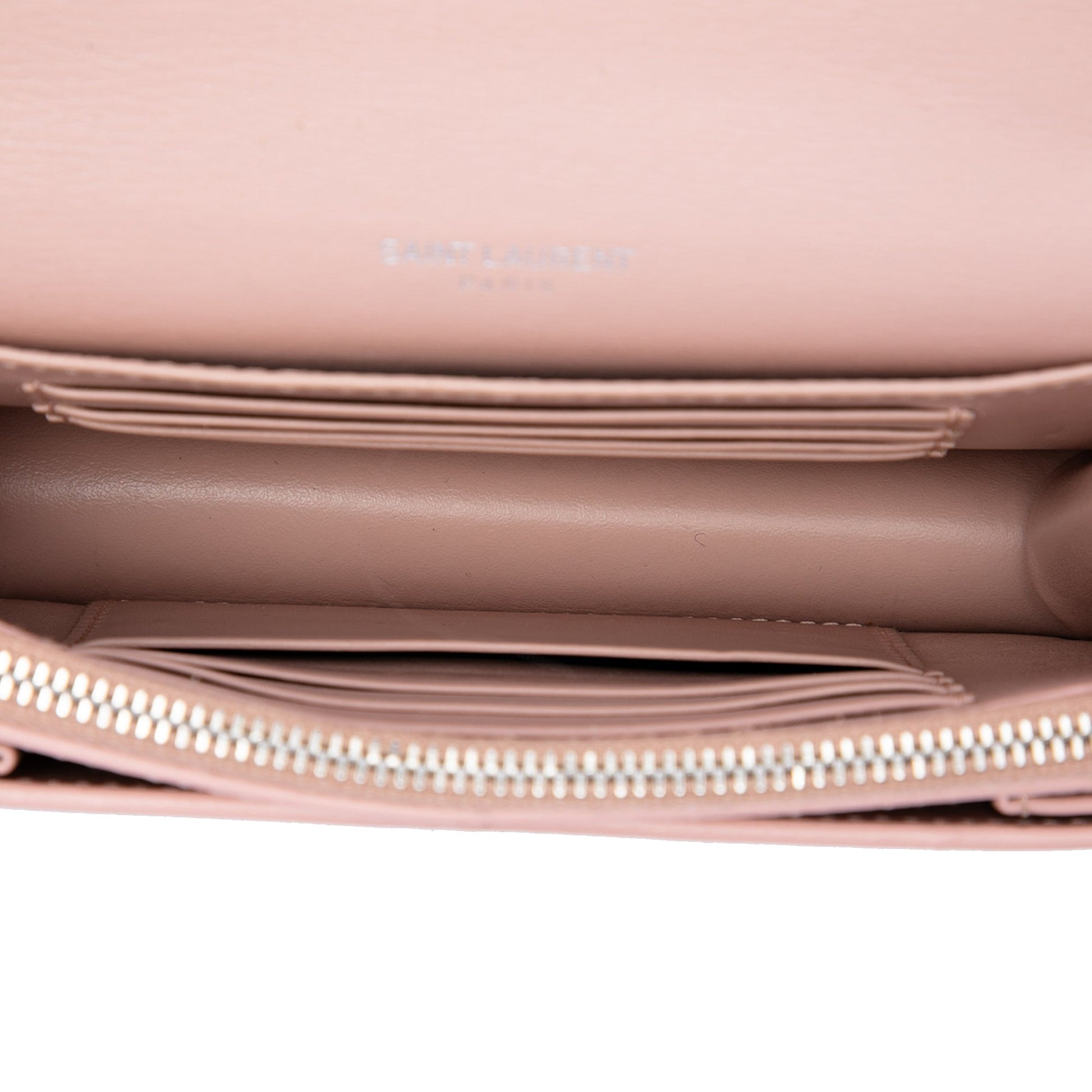 Saint Laurent Mini Calfskin Monogram Sunset Wallet on Chain