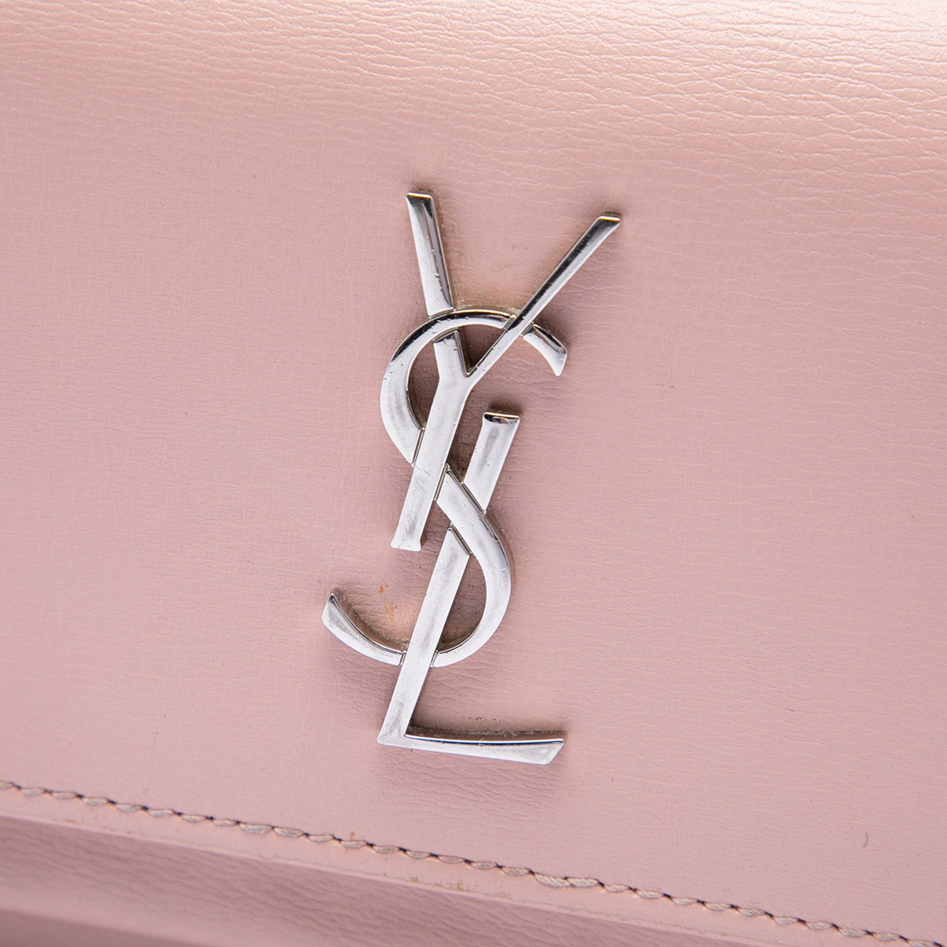 Saint Laurent Mini Calfskin Monogram Sunset Wallet on Chain