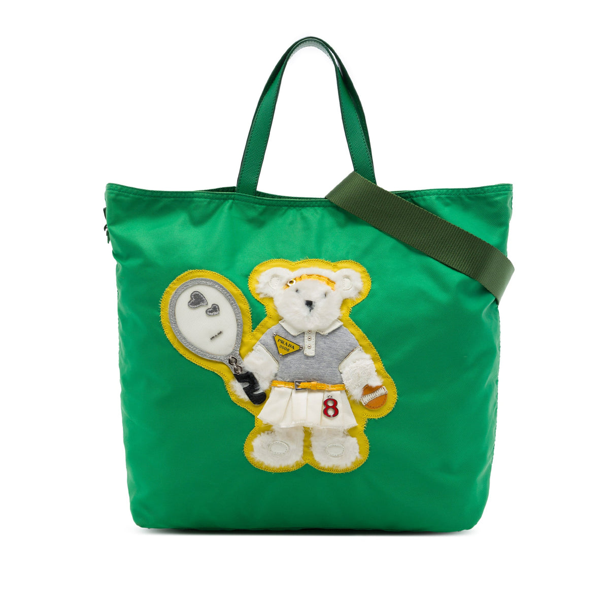 Prada Beijing Olympics Tessuto Teddy Bear Tote — Green