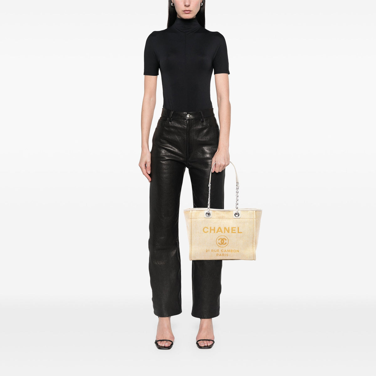Chanel Small Raffia Deauville Tote