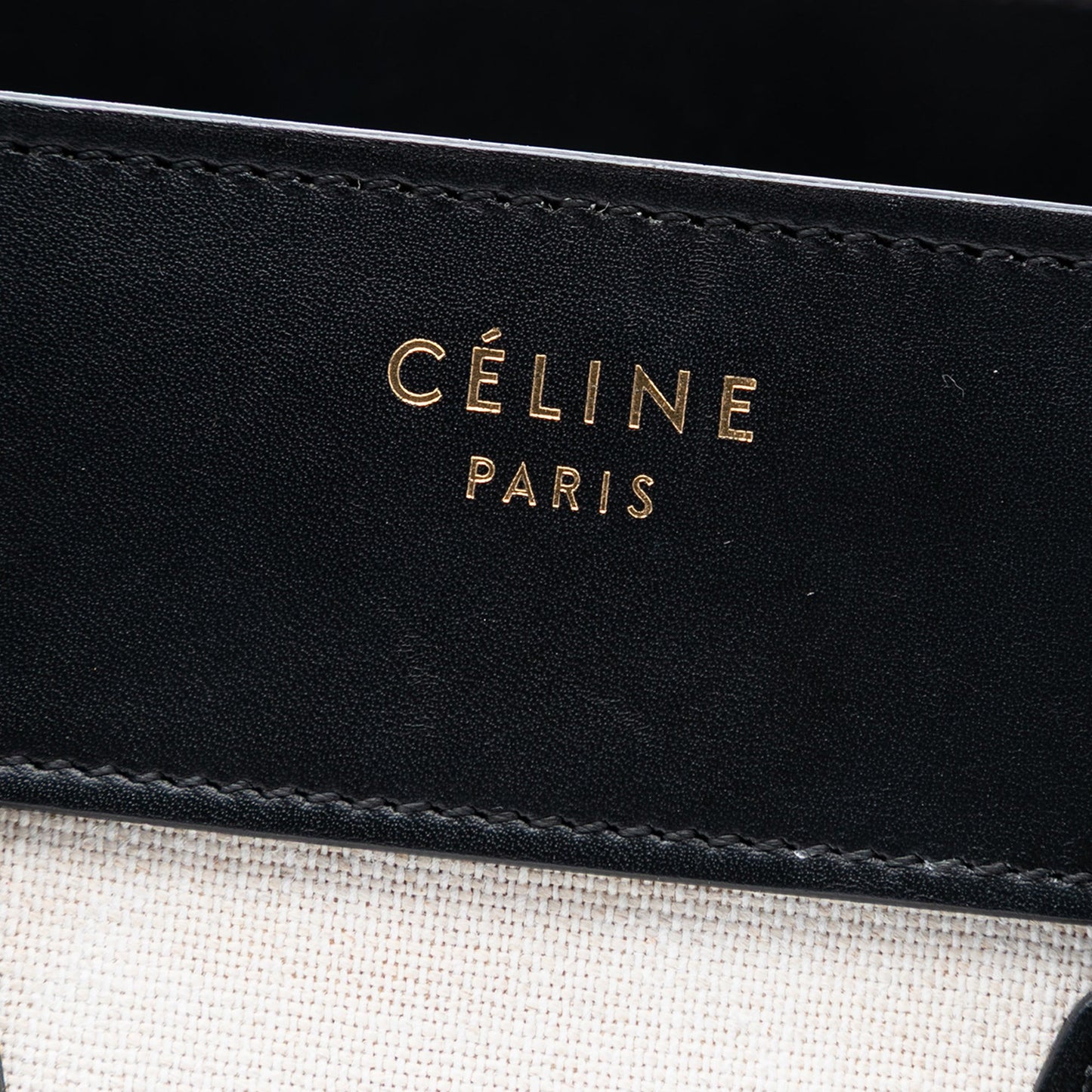 Celine Micro Tricolor Canvas and Leather Luggage Tote