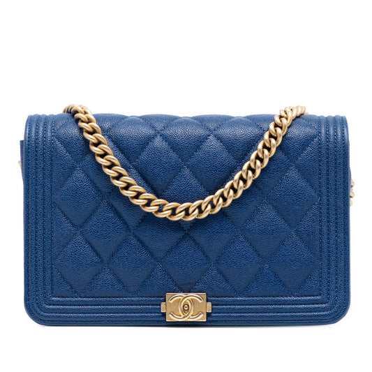 Chanel Quilted Caviar Boy Wallet on Chain
