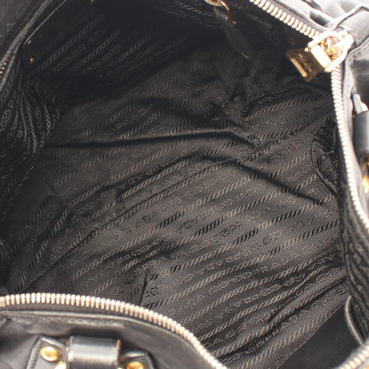 Prada Vitello Daino Satchel — Black