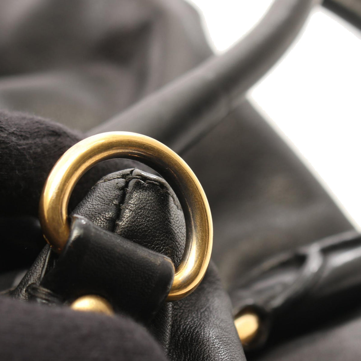 Prada Vitello Daino Satchel — Black