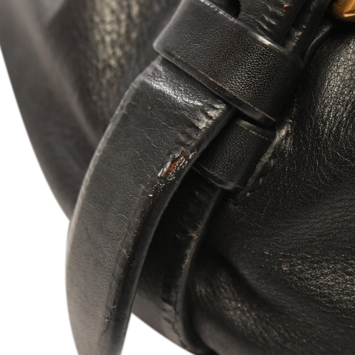 Prada Vitello Daino Satchel — Black