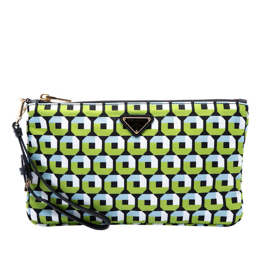 Prada Tessuto Stampato Wristlet Clutch