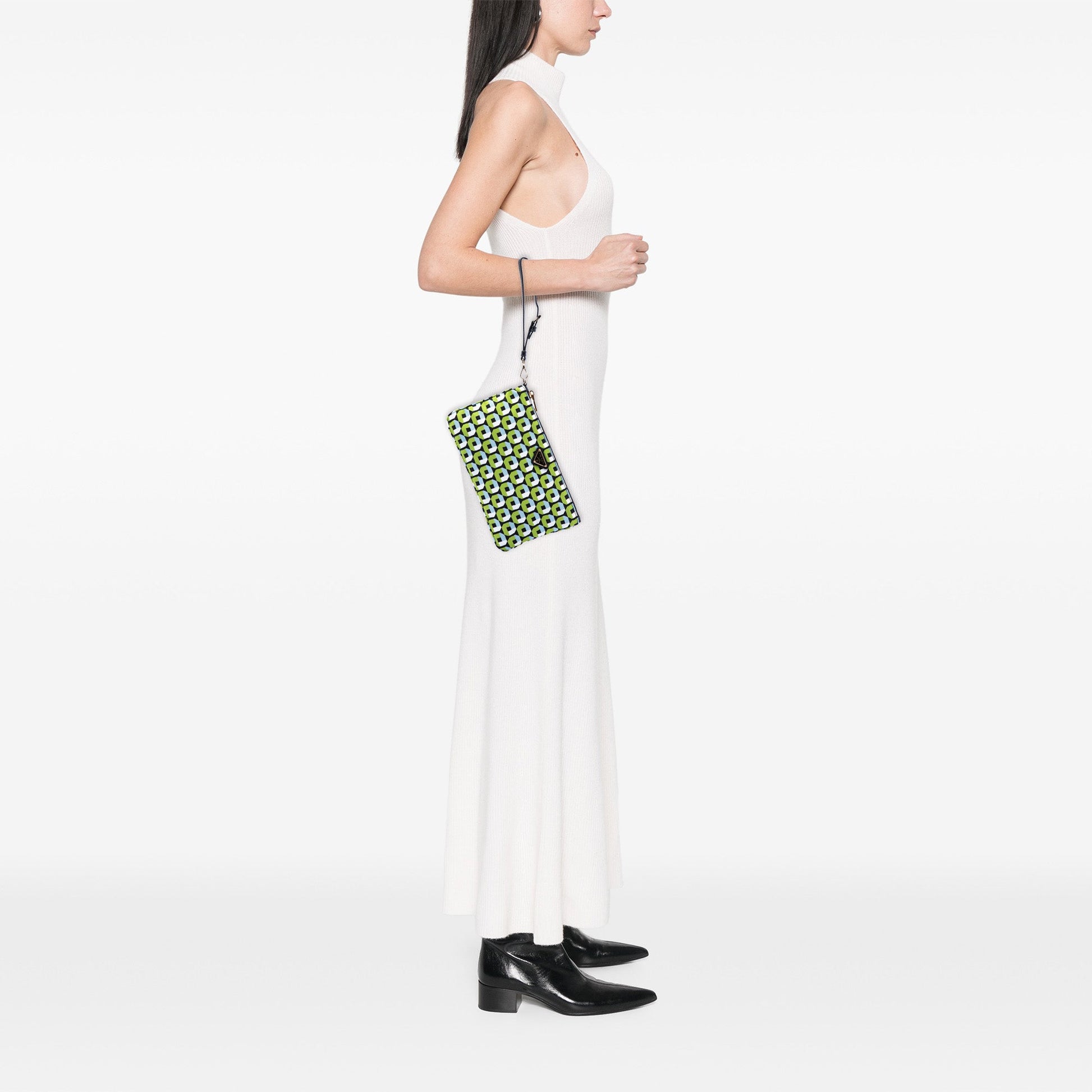 Prada Tessuto Stampato Wristlet Clutch