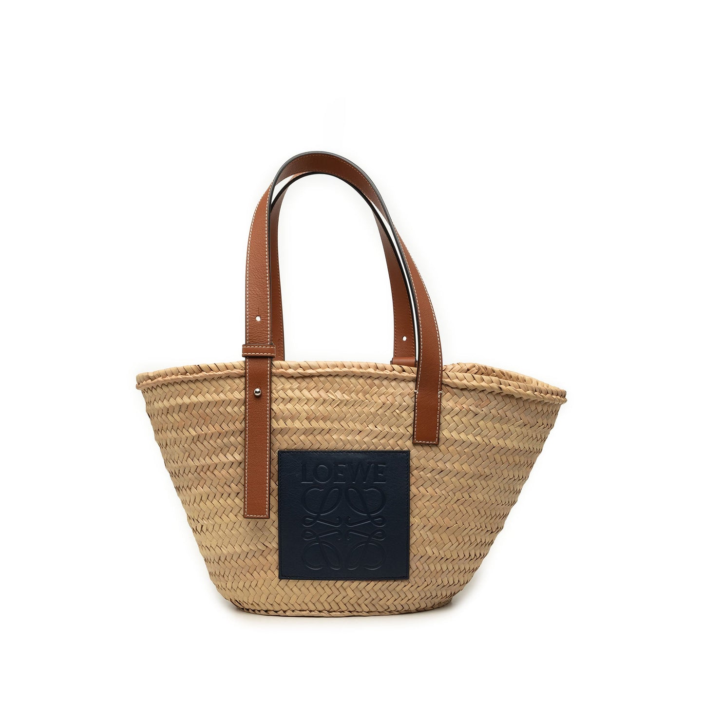 LOEWE Small Raffia Anagram Basket Tote