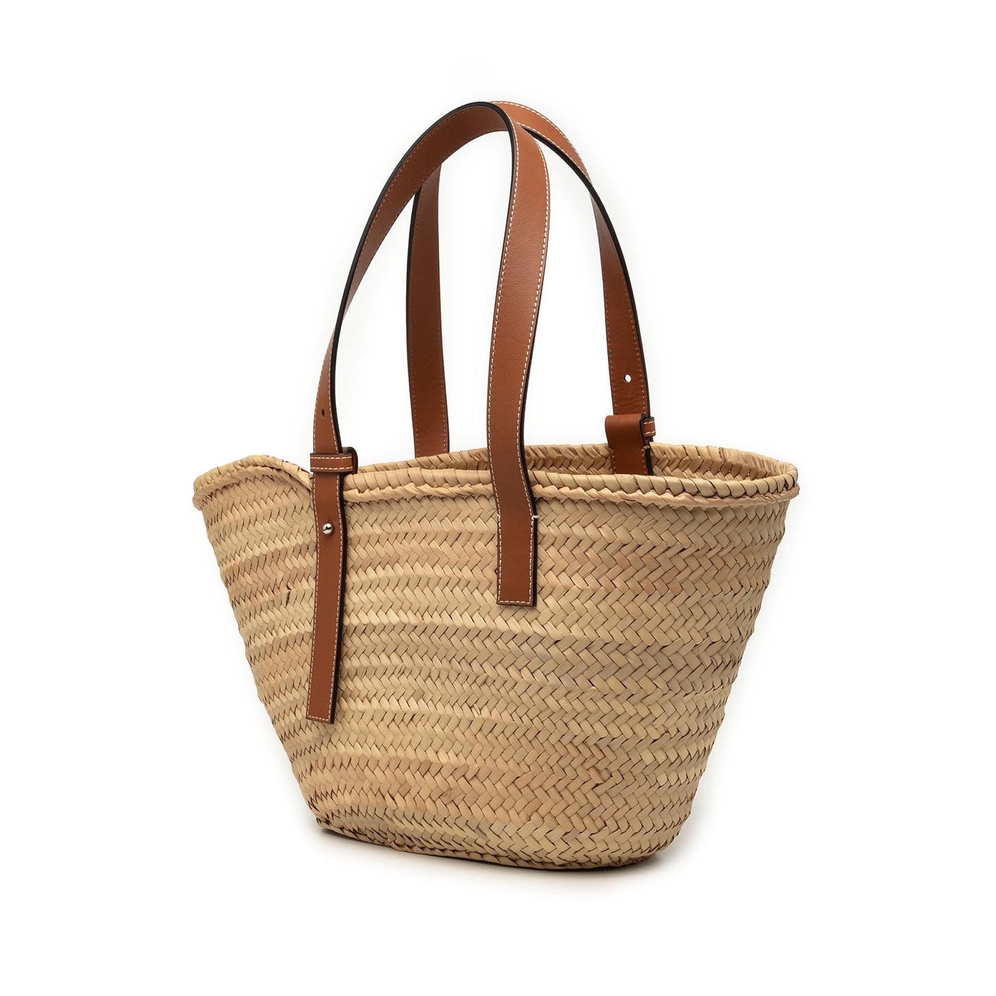 LOEWE Small Raffia Anagram Basket Tote