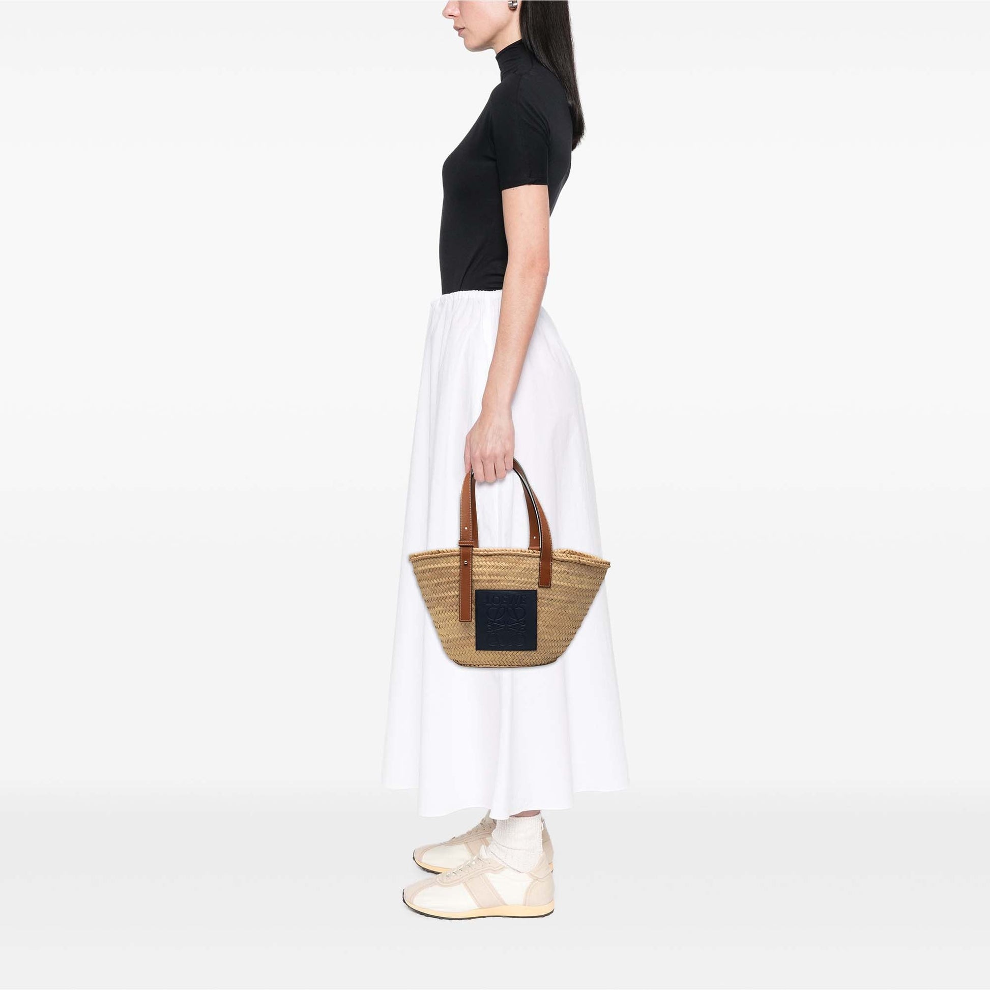 LOEWE Small Raffia Anagram Basket Tote