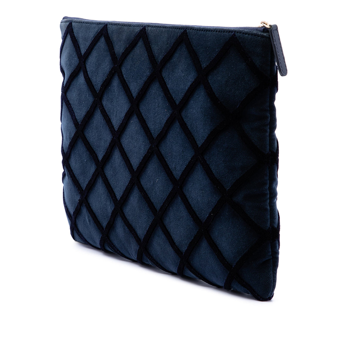 Chanel Large Quilted Velvet O Case Clutch