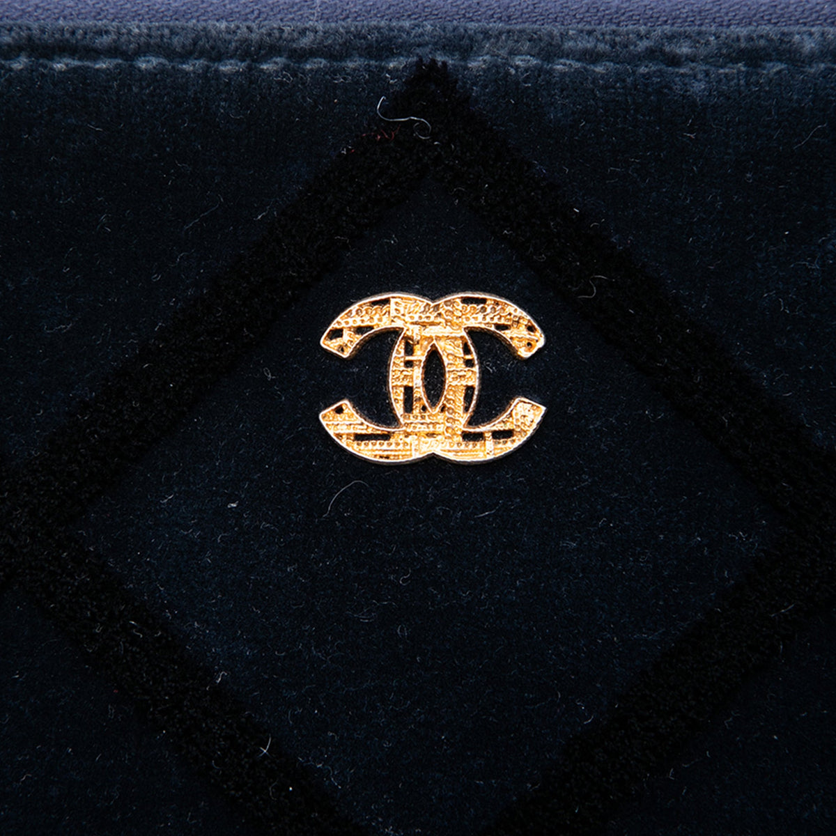Chanel Large Quilted Velvet O Case Clutch