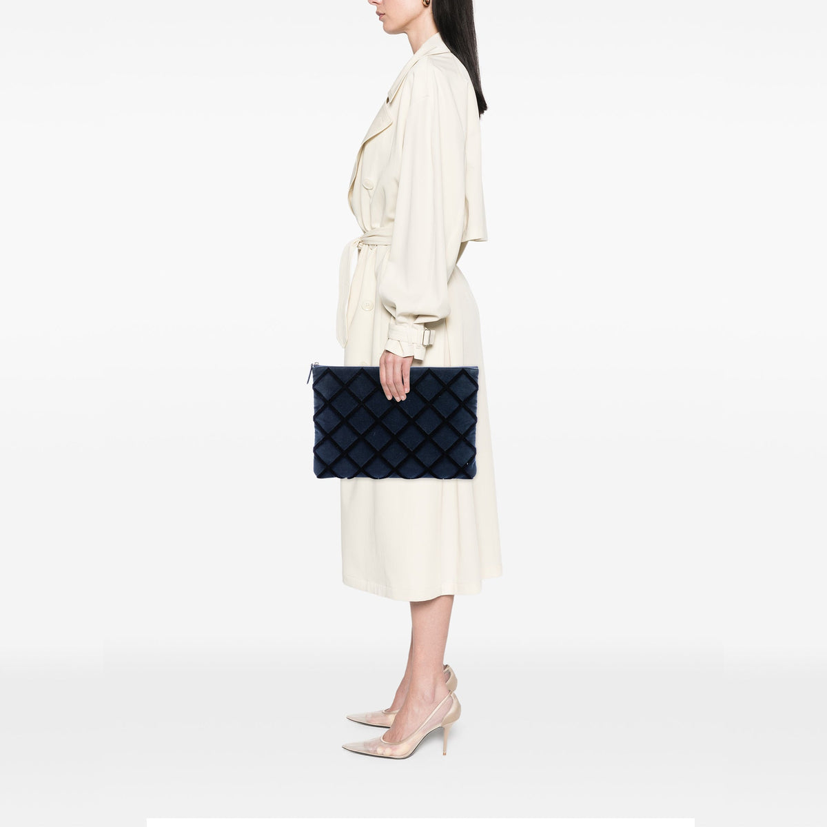 Chanel Large Quilted Velvet O Case Clutch