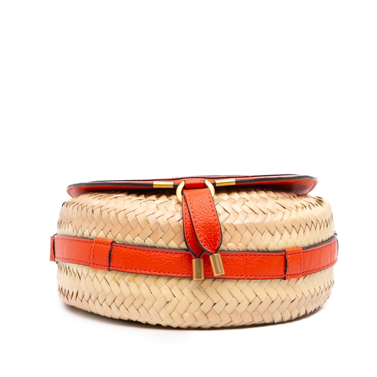 Chloé Small Raffia Marcie Saddle Crossbody