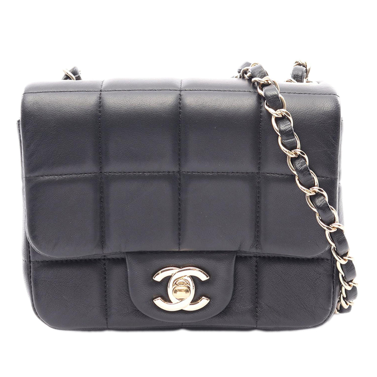 Chanel Mini Square Lambskin Chocolate Bar Flap