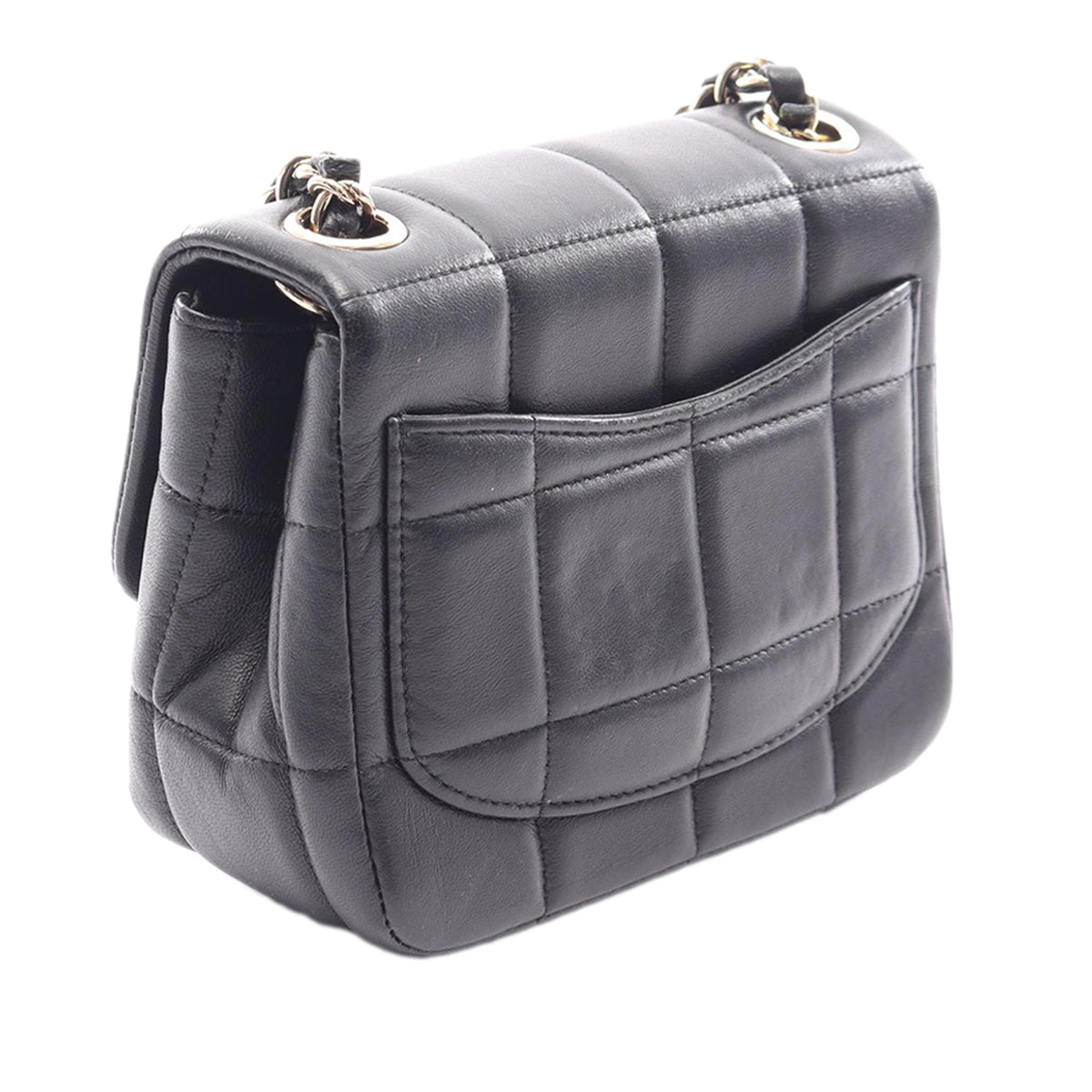 Chanel Mini Square Lambskin Chocolate Bar Flap
