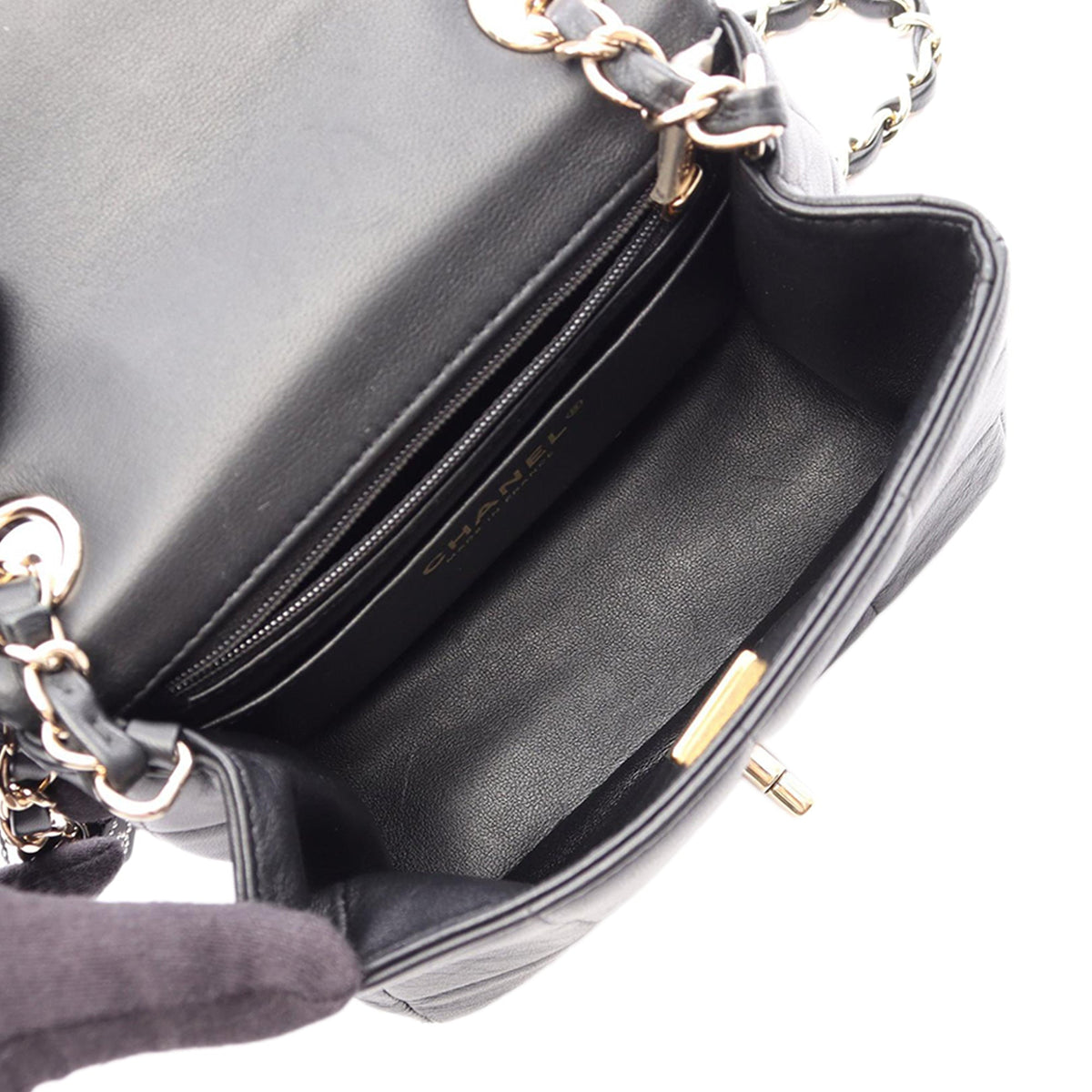 Chanel Mini Square Lambskin Chocolate Bar Flap