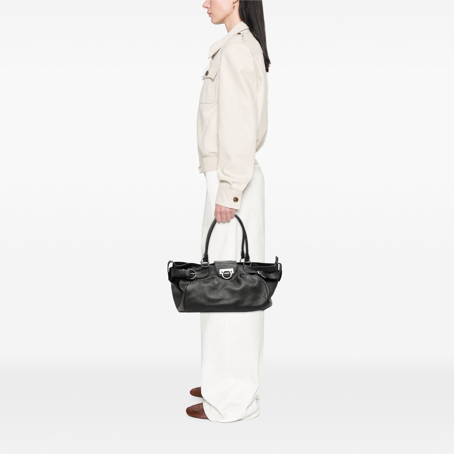 Ferragamo Leather Gancini Marisa Handbag