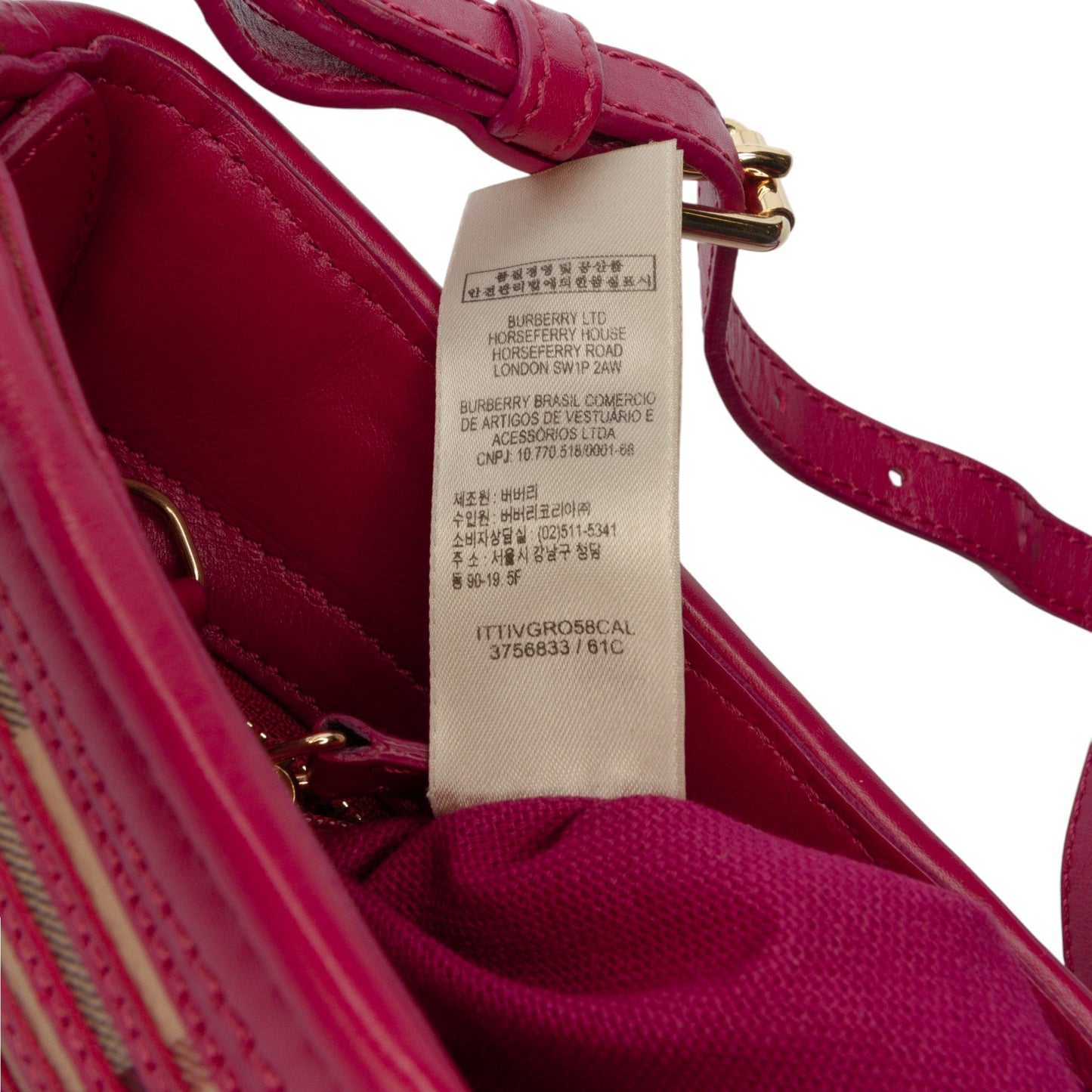 Burberry Haymarket Check Stripes Coated Canvas Crossbody