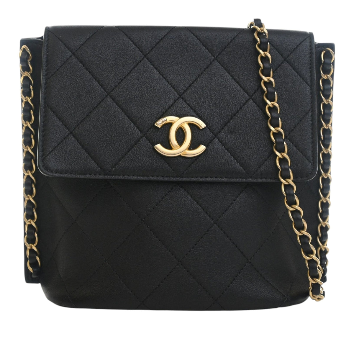 Chanel Small Quilted Calfskin Chain Hobo Flap