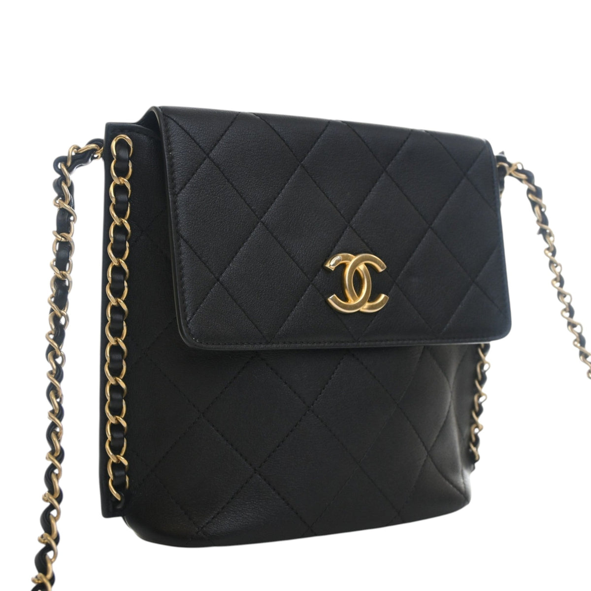 Chanel Small Quilted Calfskin Chain Hobo Flap