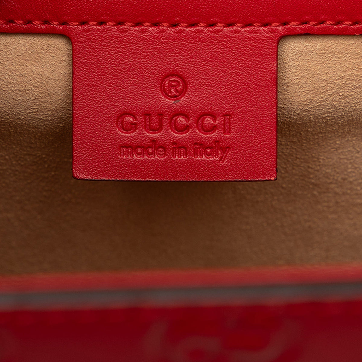 Gucci Guccissima Padlock Top Handle Bag — Red