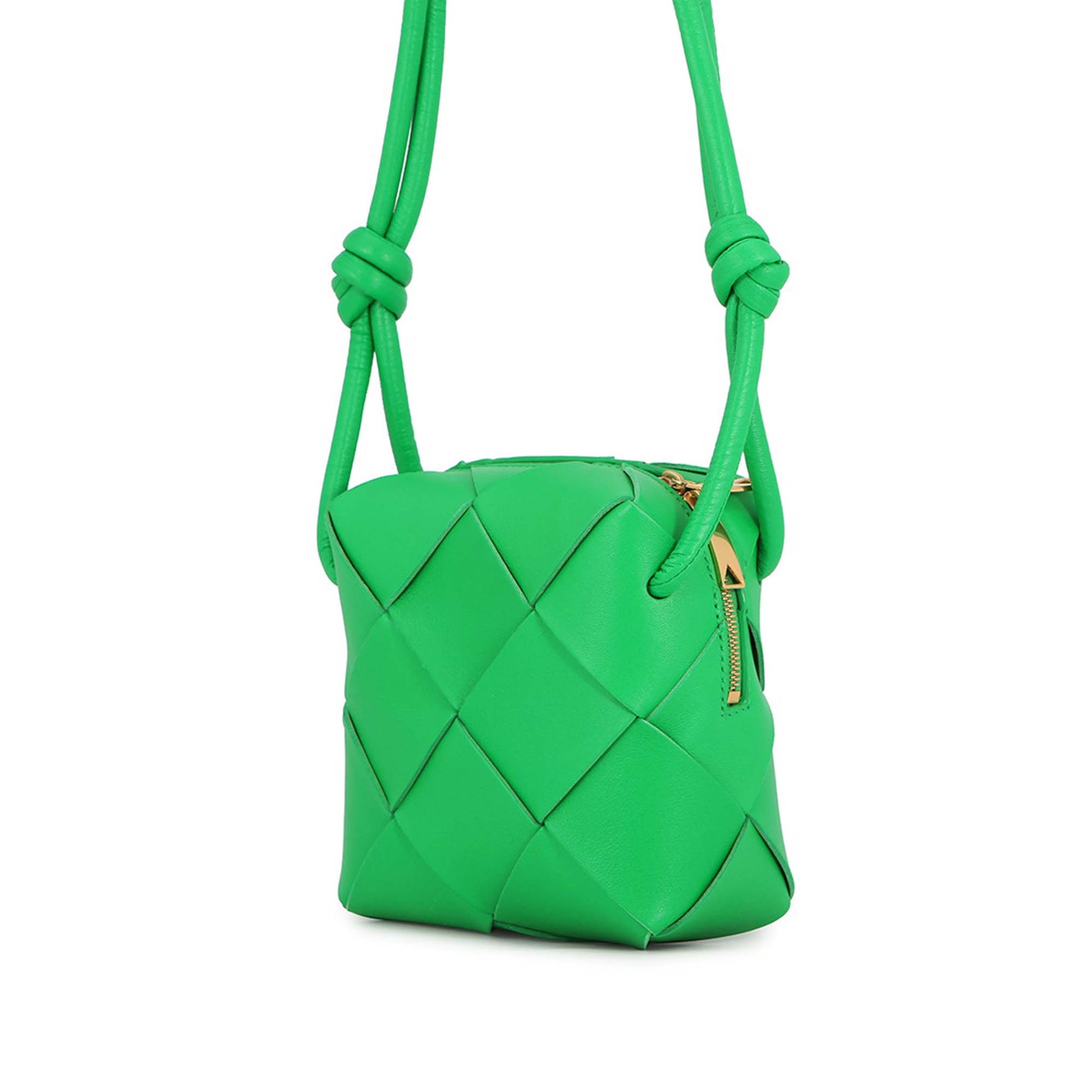 Bottega Veneta Mini Lambskin Intreccio Cassette Camera Bag