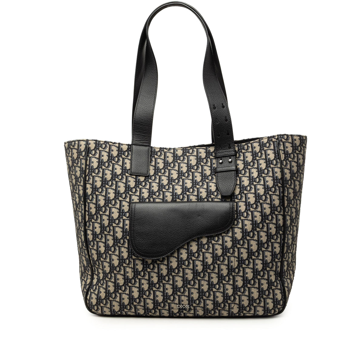 Dior Oblique Canvas Saddle Tote — Blue