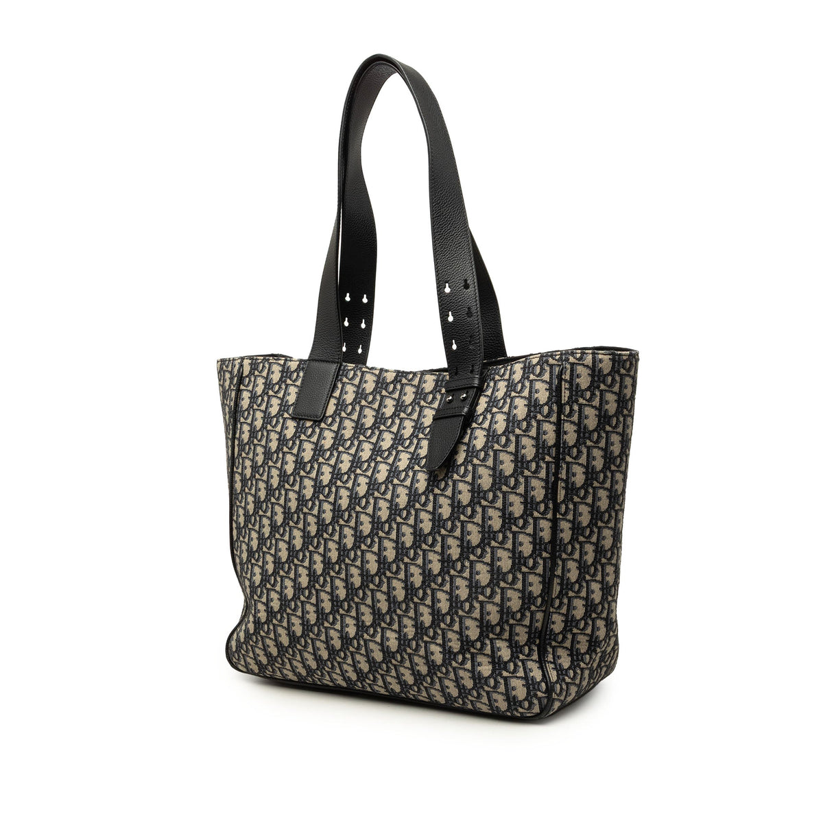 Dior Oblique Canvas Saddle Tote — Blue