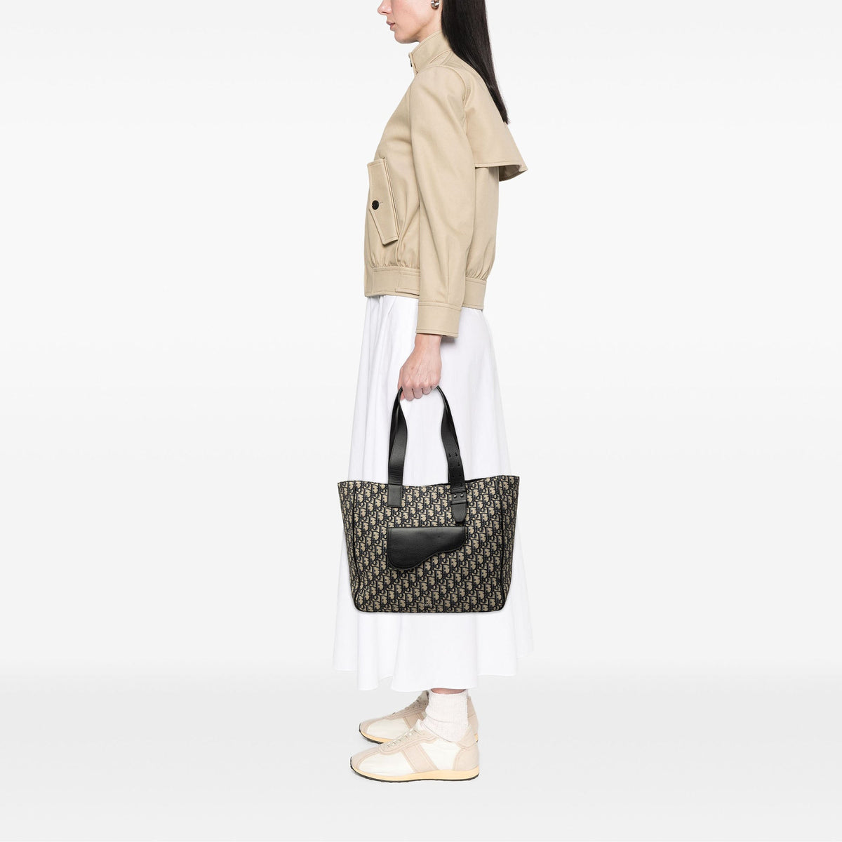Dior Oblique Canvas Saddle Tote — Blue