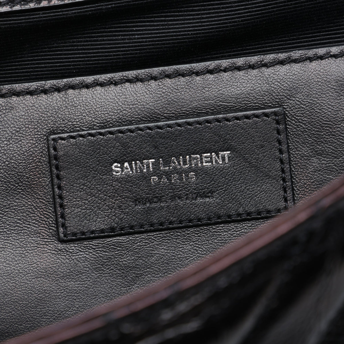 Saint Laurent Medium Chevron Metallic Crinkled Calfskin Punk Chain Bag